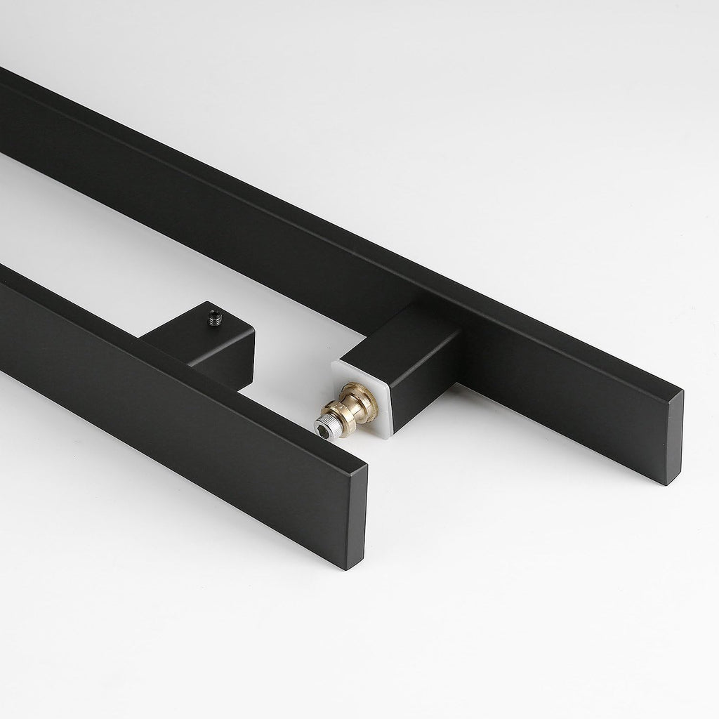 TOGU TG-6018 71 inches Solid Standoffs Heavy-Duty Commercial Grade-304 Stainless Steel Push Pull Door Handle/Barn Door Pull Handle/Glass Pulls, Matte Black Finish