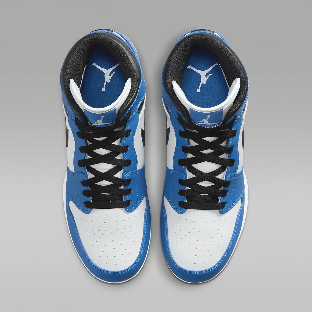NIKE Jordan 1 Mid TD Men's Football Cleat (FJ6805-104, White/Royal/Black) Size 10.5