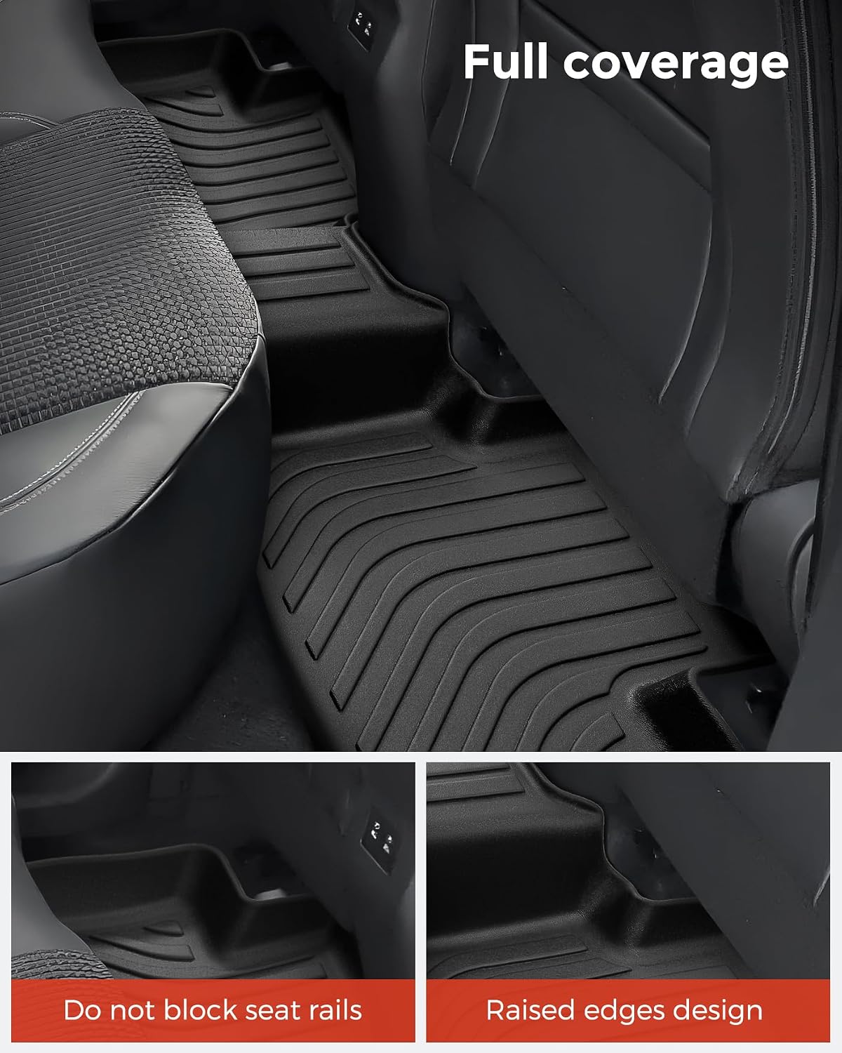 Car Floor Mats for Nissan Kicks 2025 2026 4PCS Set, Only Raised Fixed Floor | All Weather Full Coverage Floor Liners Heavy Duty Waterproof Long-Lasting Kicks Accessories TPE Rubber Automotive Carpet
