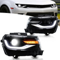 VLAND Headlamp Assembly for Chevrolet Chevy Camaro 5th Gen LS LT SS ZL1 Z/28 2014-2015, Headlamp Assembly with Turn Signal, 1 Pair