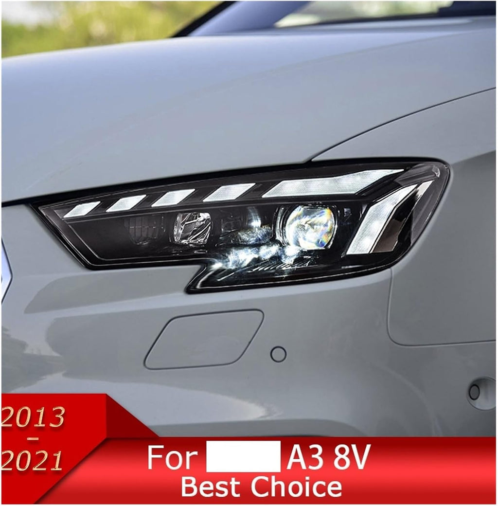 Car Lights Compatible With A3 8V 2013-2021 S3 RS3 Sedan Hatchback LED Auto Headlight Assembly Upgrade RS5 Style Design Tool Accessories(17-20 LED)