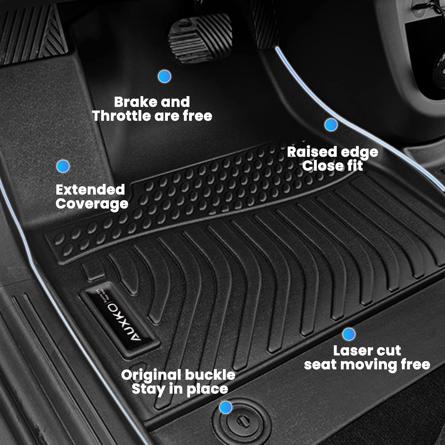 Auxko All Weather Floor Mats Cargo Mat Fit for Kia Soul 2026 2025 2024 2023 2022 2021 2020(Only for Upper Deck,Without Subwoofer) Soul Accessories All Season Guard Odorless Anti-Slip Liner Black