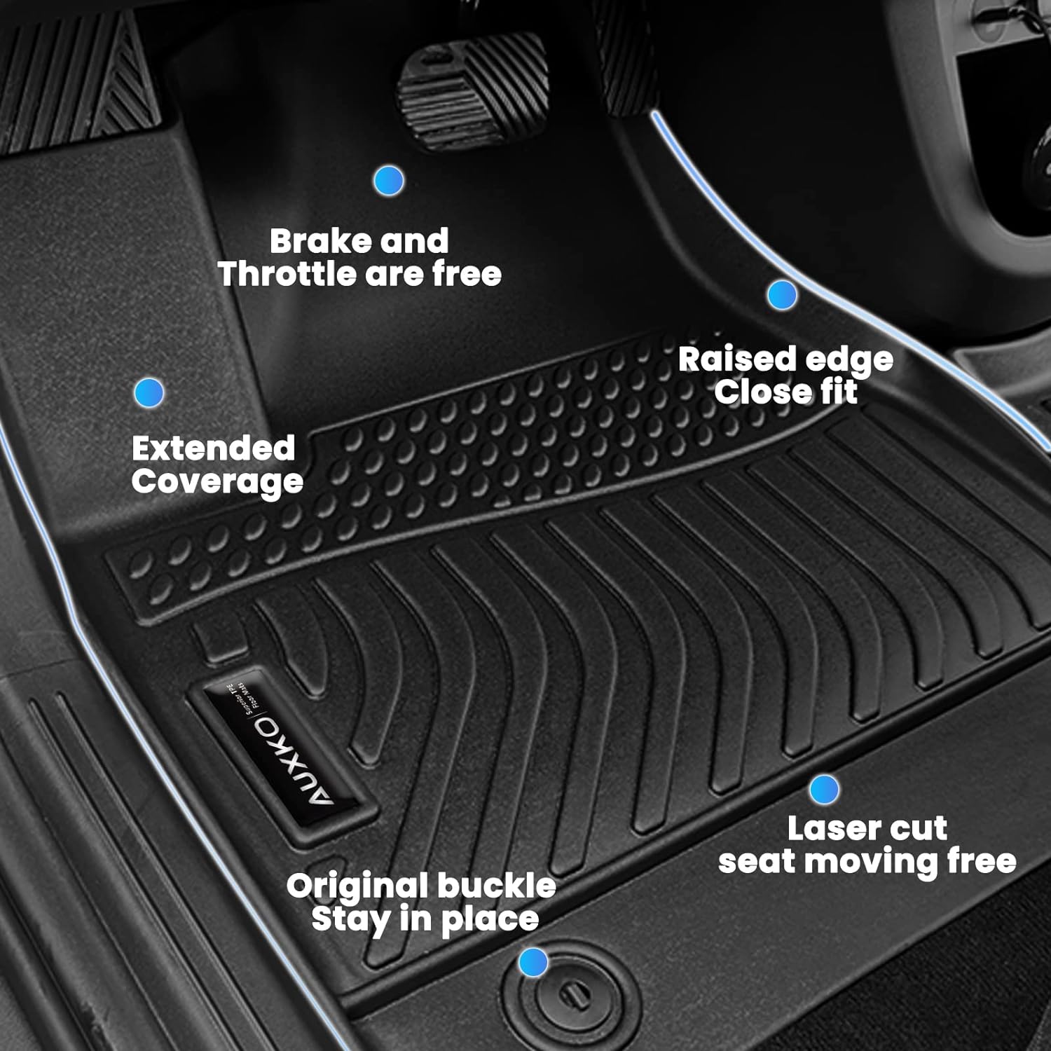 AUXKO All Weather Floor Mats Cargo Mat Rear Back Seat Protector Fits for Kia Sorento Gasoline 2021-2025 2026 TPE Liner Sorento Gasoline Accessoires Odorless Anti-Slip Black