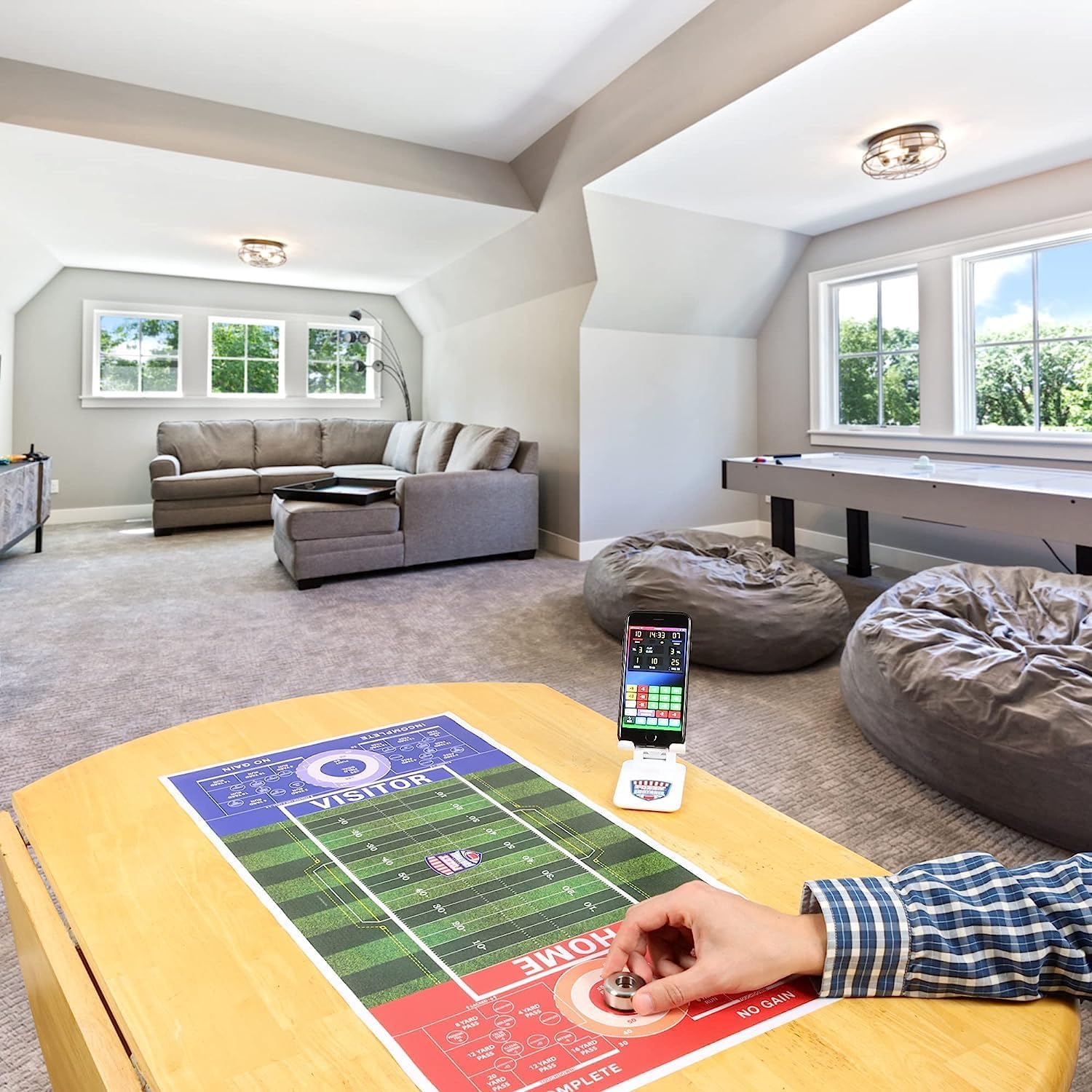 Football Game or Football Board Game for Indoor or Outdoor Tabletop Play - A Shuffleboard Football Game Called Fozzy Football