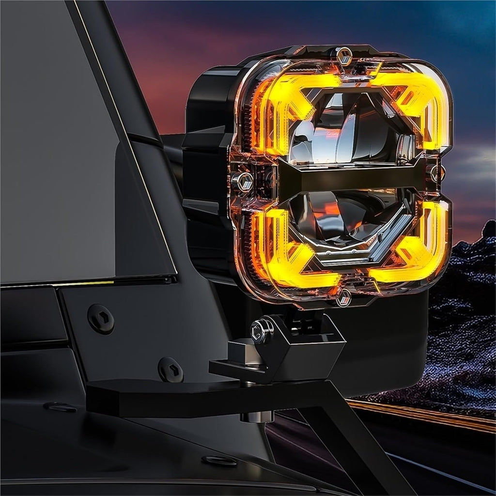 For Offroad 4x4 ATV Car Latest Led Work Light Bar With Cover 12v Fog Lamp Bright Spotlight Motorcycle Driving Lights(B with wire)