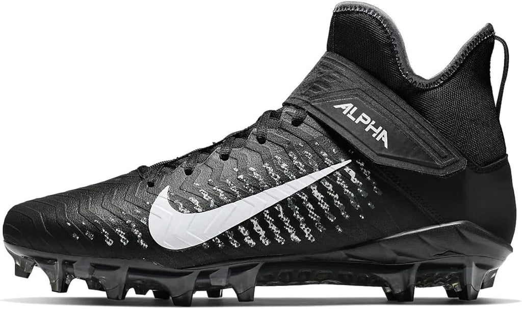 Nike Men's Alpha Menace Pro 2 D Football Cleats - Black/White,7M US