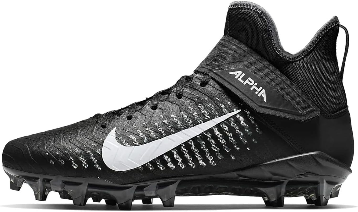 Nike Men's Alpha Menace Pro 2 D Football Cleats - Black/White,7M US
