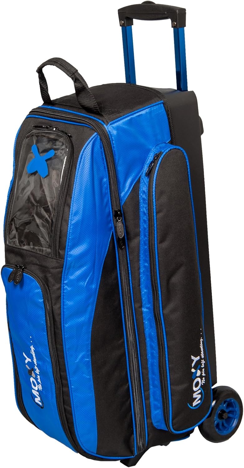 Moxy Bowling Products Blade Triple Roller Bowling Bag- Royal/Black