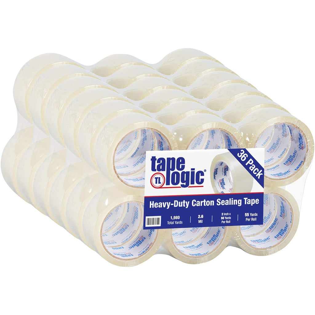 Aviditi Tape Logic 2 Inch x 55 Yard 2.6 Mil Clear, Heavy Duty Acrylic Packing Tape, 36 Pack, Perfect for Packing, Shipping, Moving, Home and Office