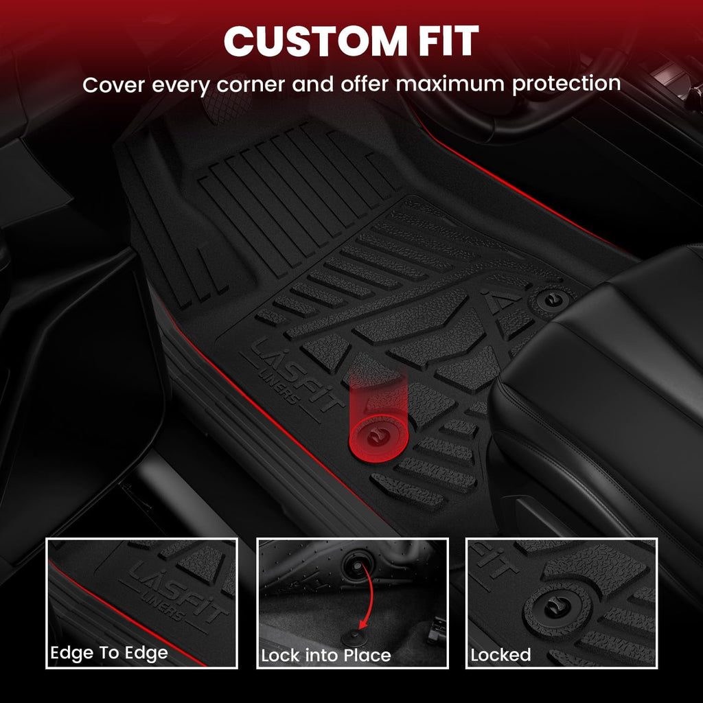 LASFIT Floor Mats & Cargo Liner Set for Ford Bronco 4-Door 2021-2026, Full Covrage Floor Liners + Cargo Mat + Backrest Mats + Underfloor Storage Mat, Heavy Duty All Weather TPE Interior Protection