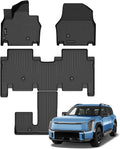 Jenofa-Floor Mats for Kia EV9 2024-2026 6 Passenger Bucket Seat Liners | Custom fit Car Mats full set, waterproof high edge, non-slip backing, all weather protection for 6 bucket seat EV9
