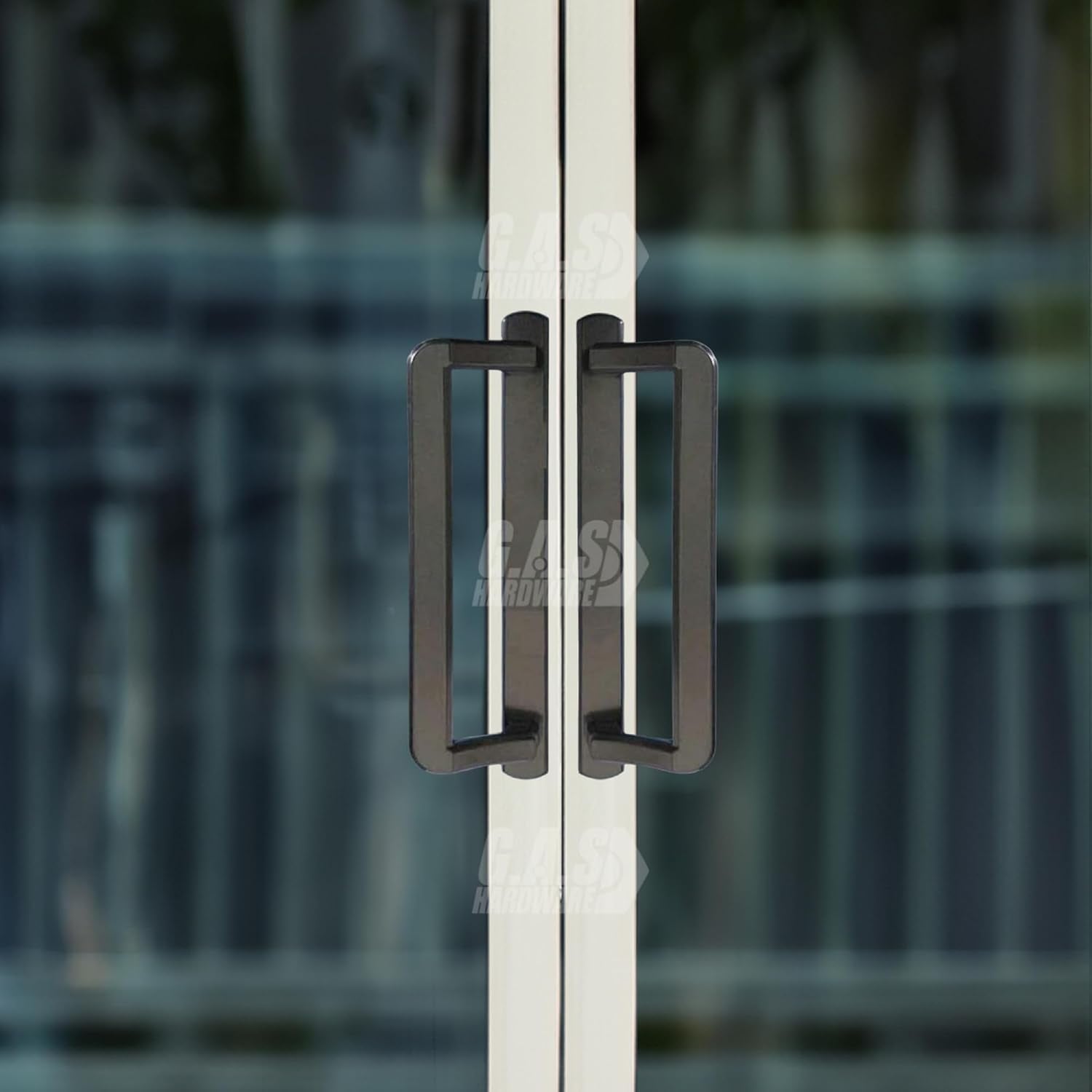 Alcan PGT 10' Sliding Glass Patio Door Handle Set w/Thumb Latch Lever, Screws Interior + Exterior Replacement w/ 3-7/8' Hole Spacing | Fix Repair PGT Door Hardware - Black