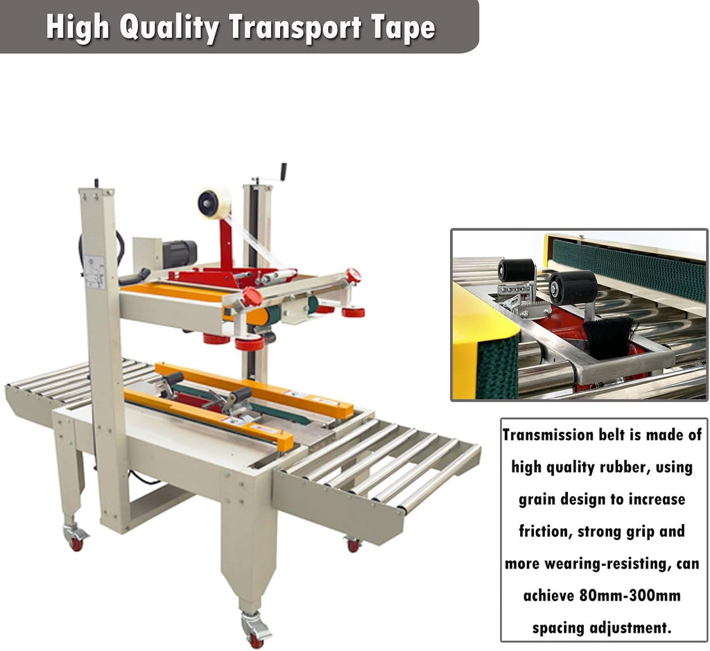 INTSUPERMAI Tape Sealer Machine Carton Sealing Packaging MachineContinuous Auto Paper Box Case Packing Sealer Left to Right Side Drive 110V