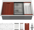 Drop In Kitchen Sink 30 Inch Kitchen Sink Large 304 Stainless Steel Above Counter Workstation Drop Sink Topmount 30x22x10 Single Bowl Kitchen Sinks