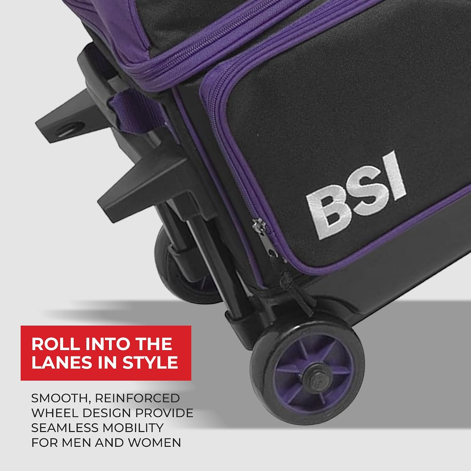 BSI Dash Roller Bowling Bag with Smooth Rolling Wheels, Padded Ball Compartment, Retractable Locking Handle, & Shoe Pocket