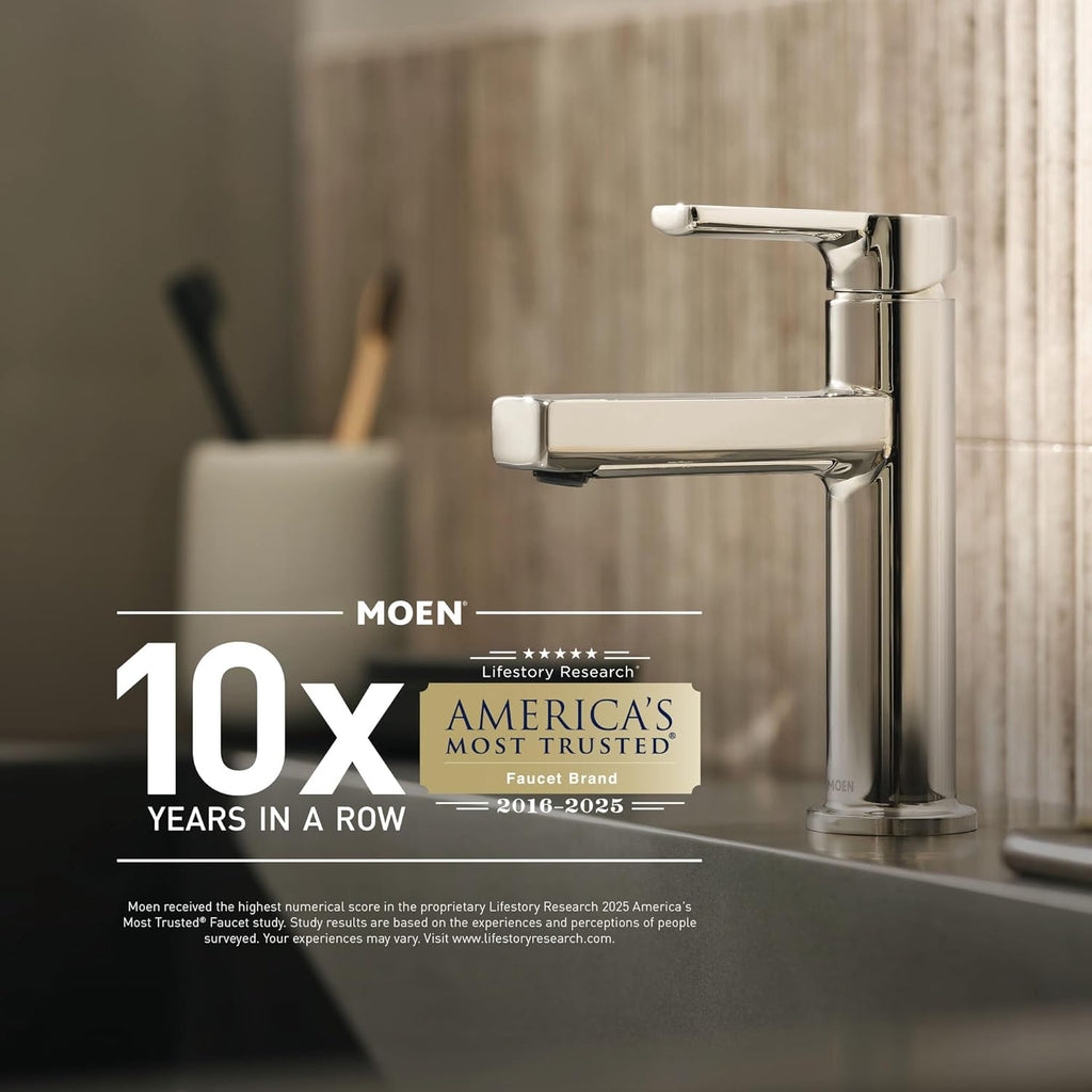 Moen YB2894CH Eva 24-Inch Wide Bathroom Hotel-Style Towel Shelf with Towel Bar, Chrome