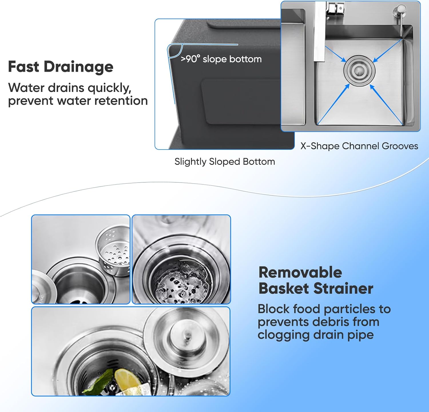 32' x 18' Drop-in/Topmount Double Bowl Kitchen Sink, Nano-Coated 304 Stainless Steel Kitchen Sink with Drain and Overflow