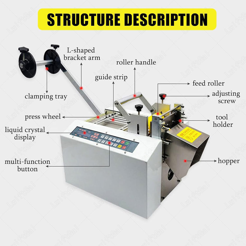 Automatic Heat-Shrink Tube Cutting Machine, Tube Cable Pipe Cutter Precise Efficient Tube Cable Pipe Cutter Cutting Machine,for Sleeve, Rubber/Plastic Tube