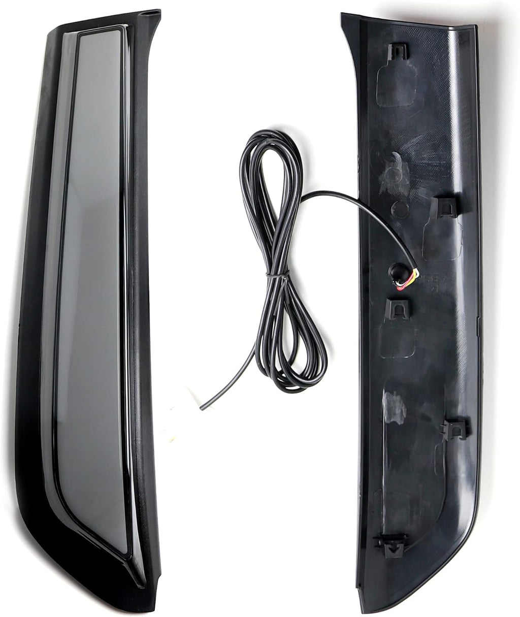 iJDMTOY Smoked Lens Full LED Rear Window Pillar Vertical Fit Tail/Brake Light Bar Kit Compatible With 2010-2024 Toyota 4Runner, Replace OEM LH/RH Rear Windshield Outside Liftgate Molding Trims