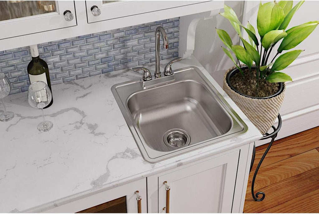Dayton D117191 Single Bowl Top Mount Stainless Steel Bar Sink, 17 x 19
