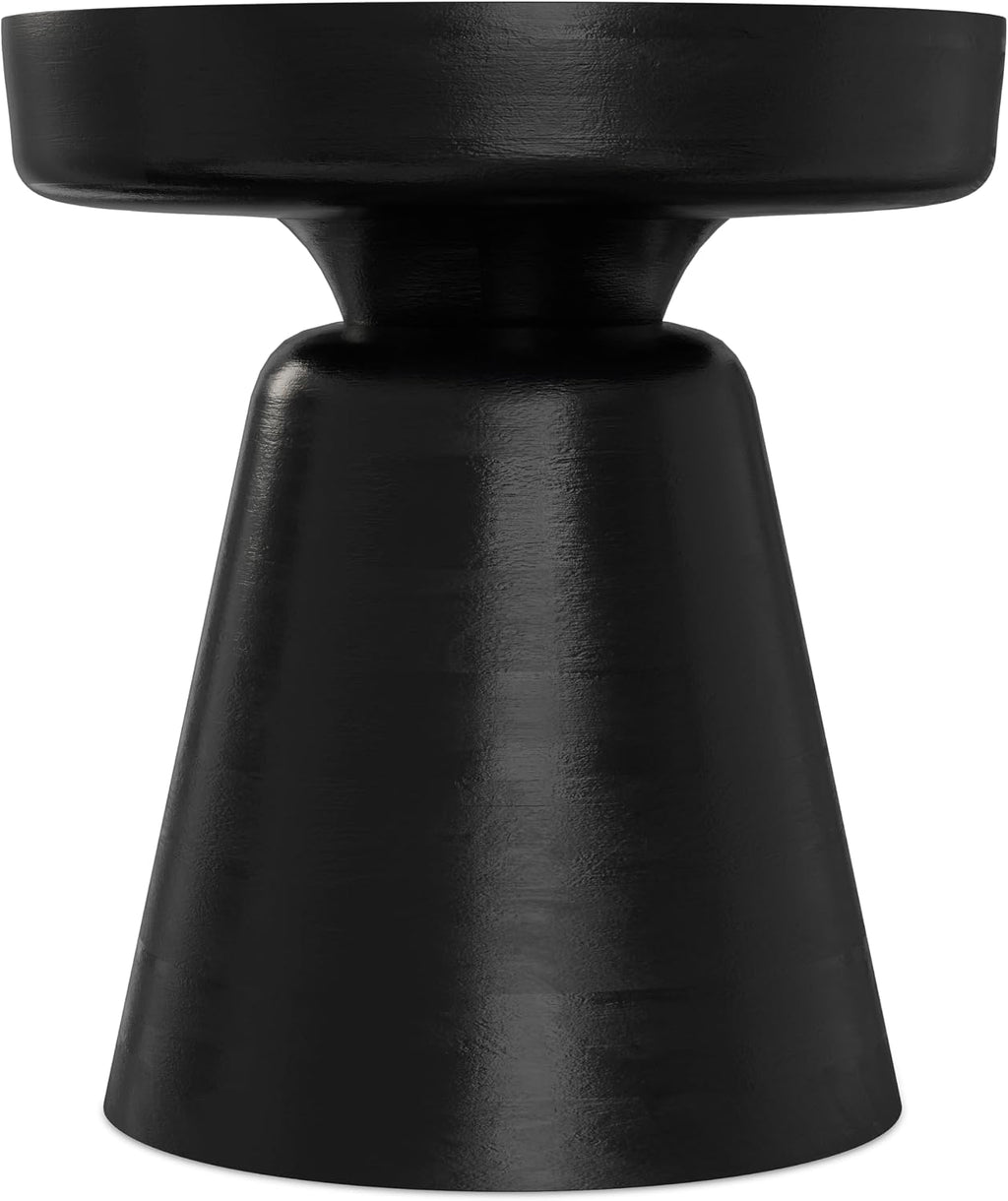 SIMPLIHOME Robbie Accent Table - 16 inch Wide Solid Mango Wood End Table in Black, Boho Contemporary Rustic Side Table for Living Room or Bedroom with Multipurpose Function, Assembled
