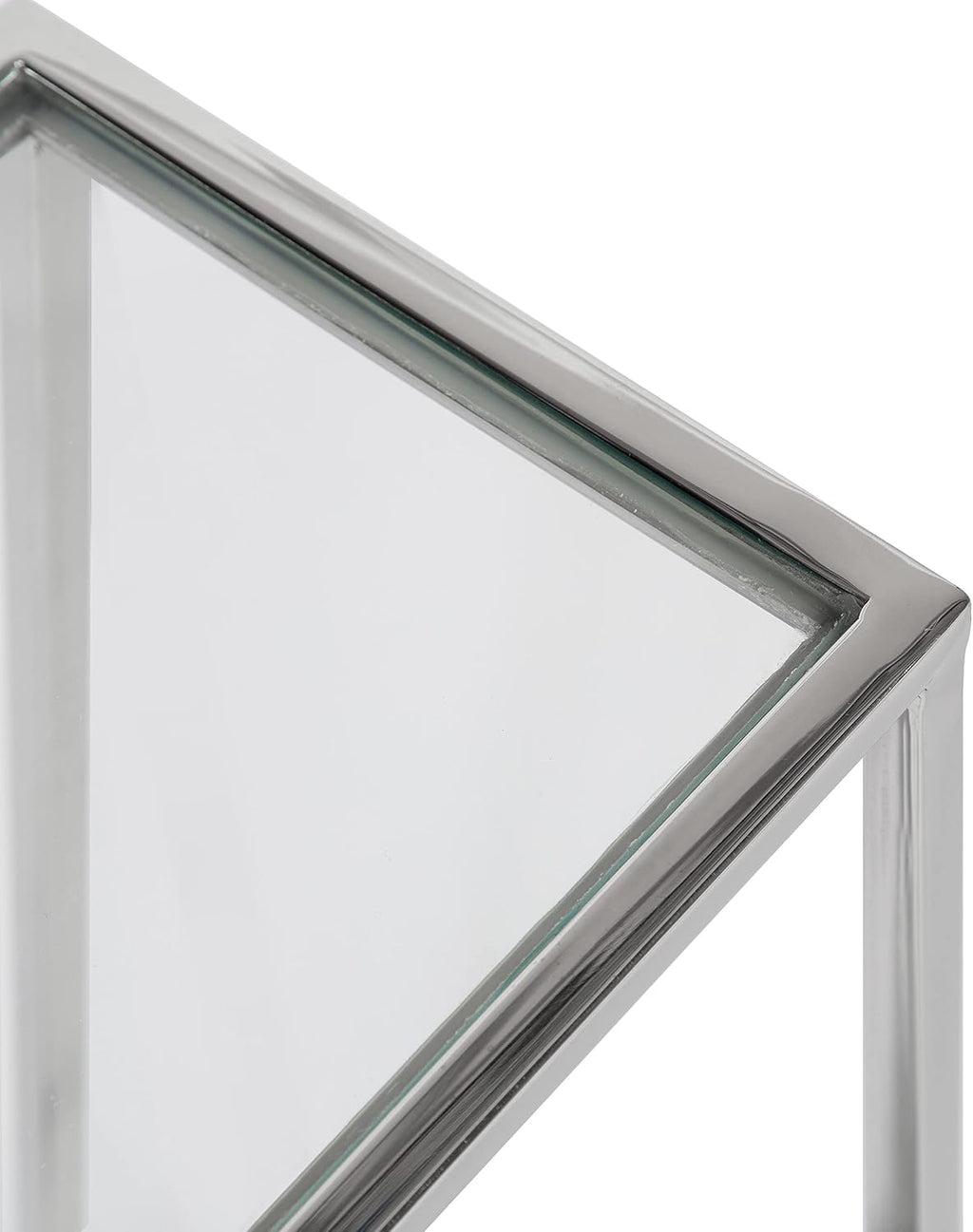 Kate and Laurel Jaspur Modern Slim End Table, 16 x 8 x 24, Silver, Decorative Glam Side Table for Use as Narrow Bedroom Nightstand or Living Room Accent