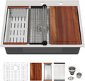 25x22 Drop in Kitchen Sink 25x22x9 Inch Workstation Stainless Steel Sinks 16 Gauge Topmount Single Bowl Kitchen Bar Sink Bowl