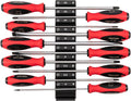 TEKTON Phillips and Slotted Screwdriver Set with Modular Organizers - 8 Inch Shanks, 10-Piece (#1 - #3, 4-14 mm) | DWZ90108