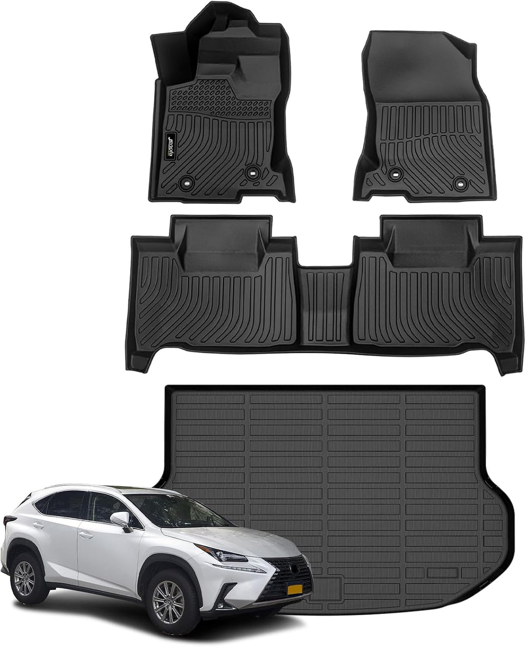 Jenofa-Car Floor Mats for Lexus NX 2015-2021 (NX200t NX300 NX300h) All Weather Automotive Mat Waterproof Durable Floor Liners Cargo Liner Custom for NX Accessories