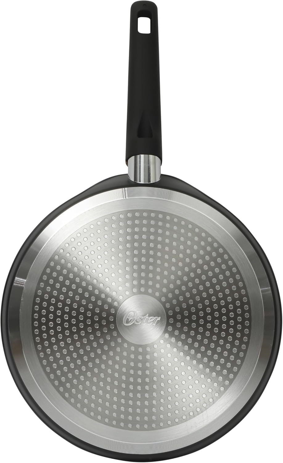 Oster Platinum Oxburg 11 Inch Frying Pan/Comal/Flat Pancake Pan Forged Aluminum PFA Free Non-toxic Premium Ceramic Non Stick Interior Skillet, Kitchen Egg Pan, Omelet Pan - Black w/Wood Handles
