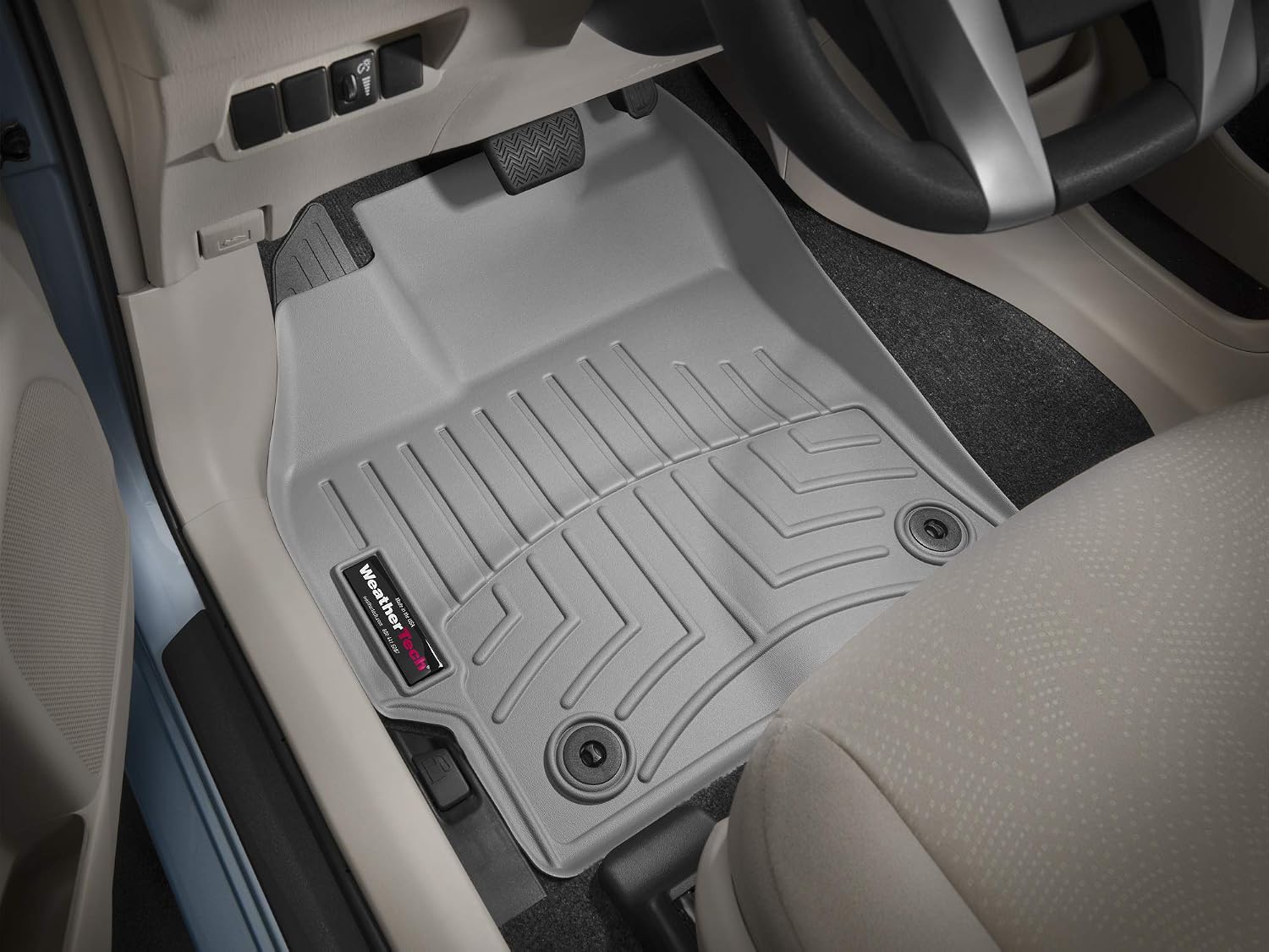 WeatherTech Custom Fit FloorLiners for Toyota Prius, Prius V, 1st Row (464271), Grey