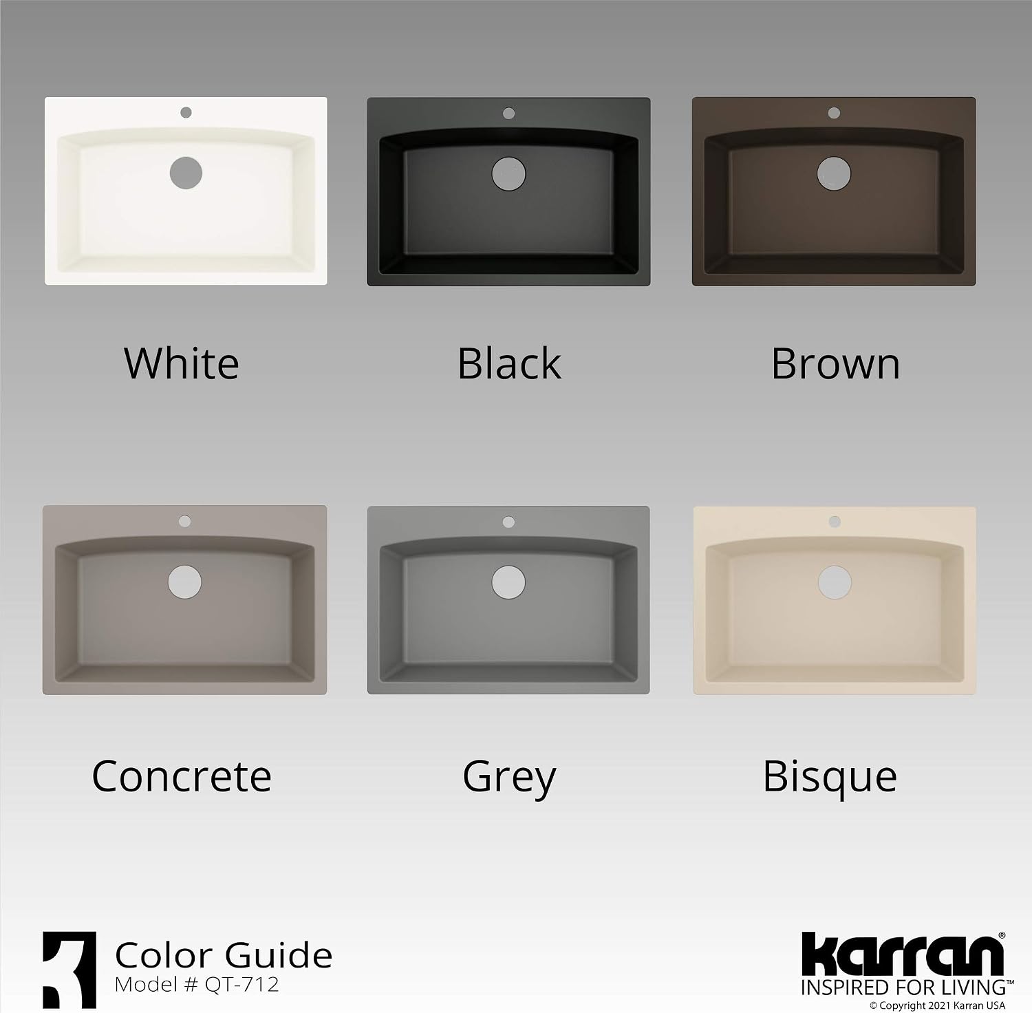 Karran QT-712 Drop-In Quartz Composite 33 in. 1-Hole Single Bowl Kitchen Sink in Bisque