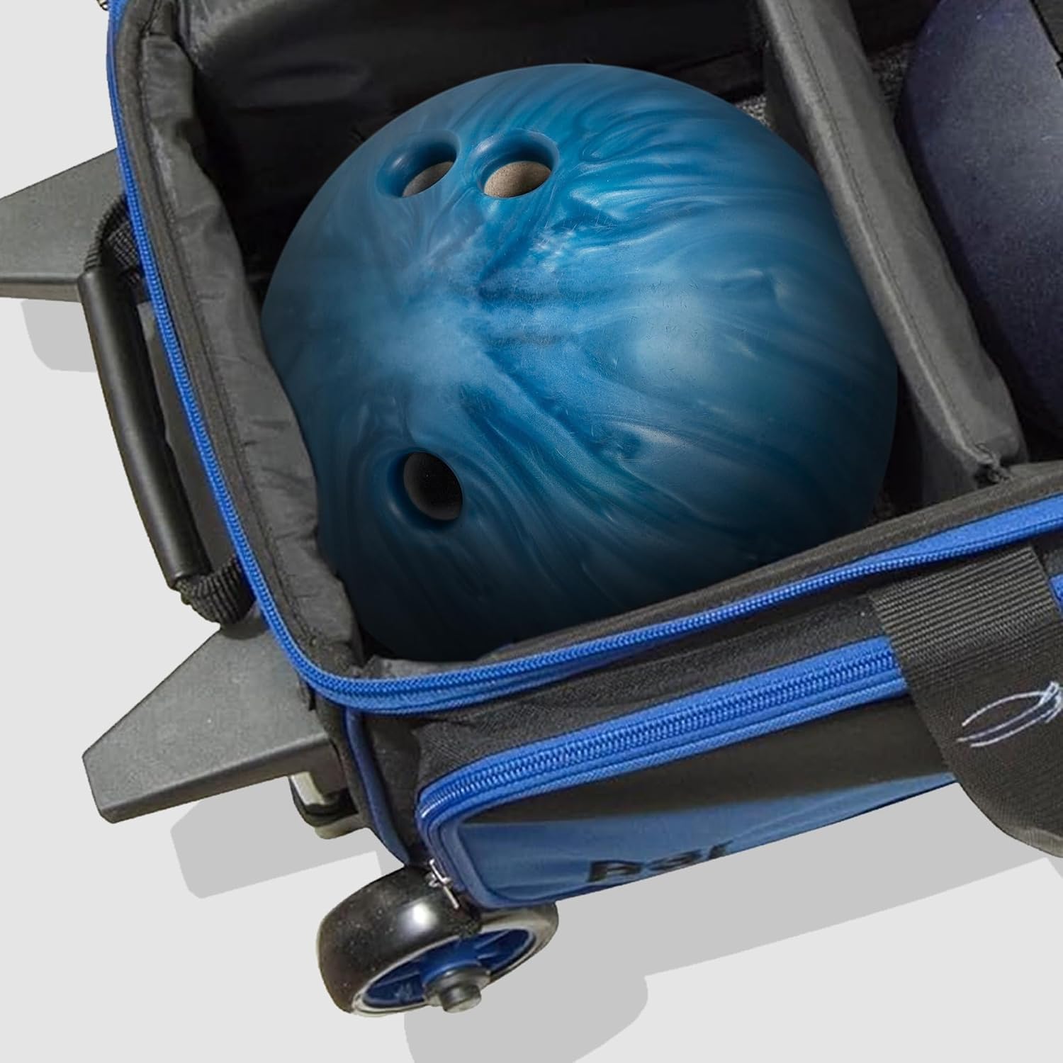 BSI Dash Roller Bowling Bag with Smooth Rolling Wheels, Padded Ball Compartment, Retractable Locking Handle, & Shoe Pocket