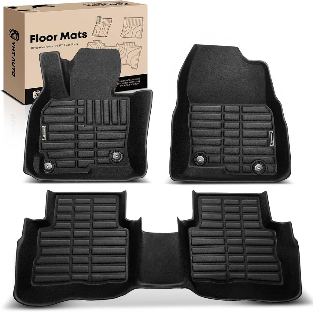 YHTAUTO Floor Mats Fit 2017-2025 Mazda CX-5, TPE All Weather Car Mats Waterproof Anti-Slip Odorless Floor Liner, Interior Accessories, 1st & 2nd Row, Set of 3