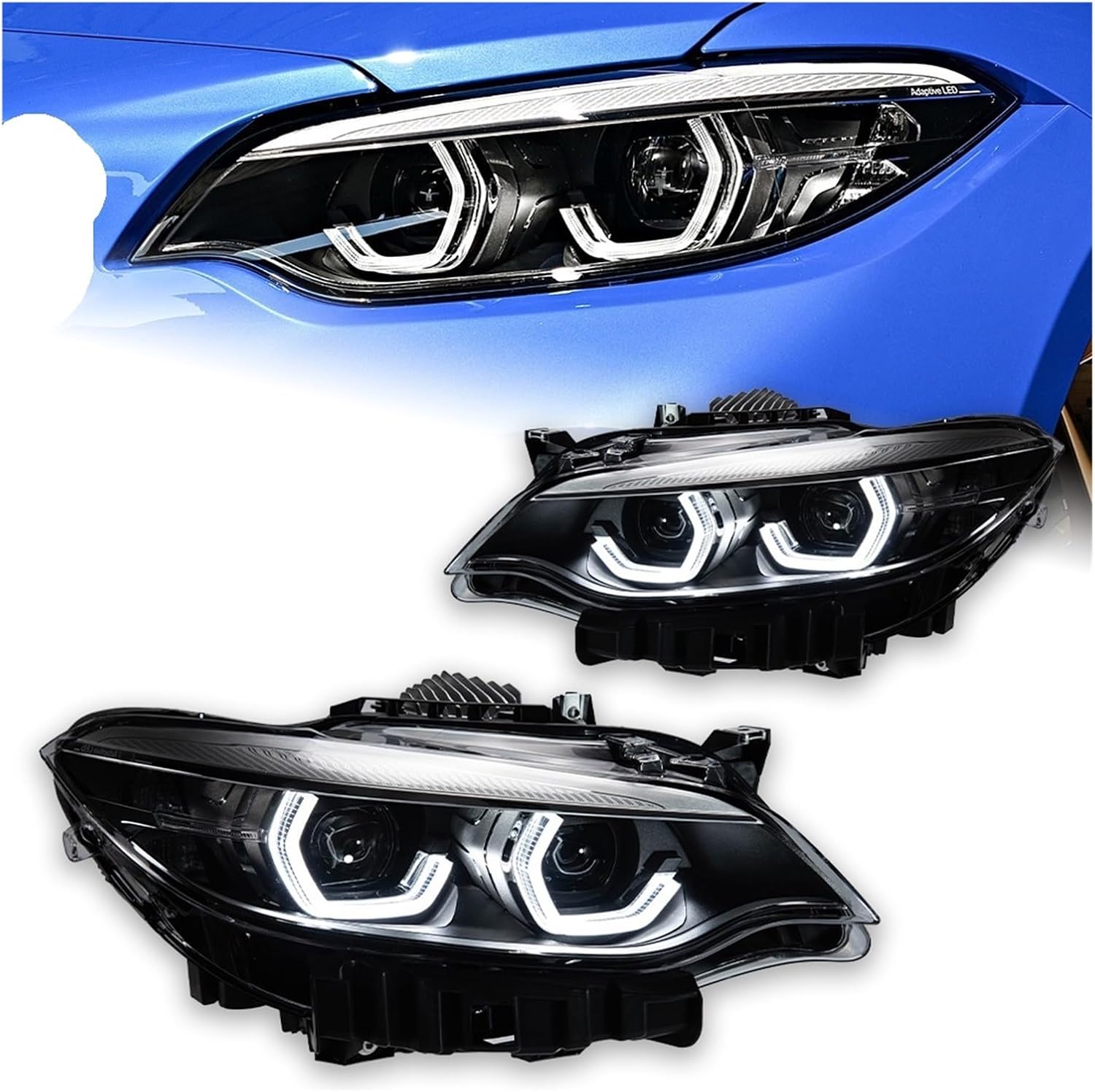 Car Lights Compatible With BMW F22 F23 2 Series 2014-2021 LED Auto Headlight Assembly Upgrade High Configure Style Design Tool Accessories(For Original Halogen)