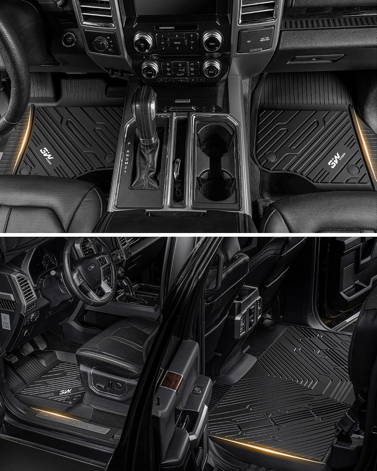 3W Floor Mats for Nissan Frontier 2022-2026 Crew Cab(Not for 2nd with Under Seat Speaker), All Weather TPE Custom Fit Car Liner for Frontier Crew Cab Pickup, Frontier Accessories, Black
