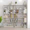 Corner Bookshelf, L Shaped, Set of 2,White Oak | Modular Geometric Design, Large Storage Display, Freestanding Wooden Unit, For Living Room Home Office