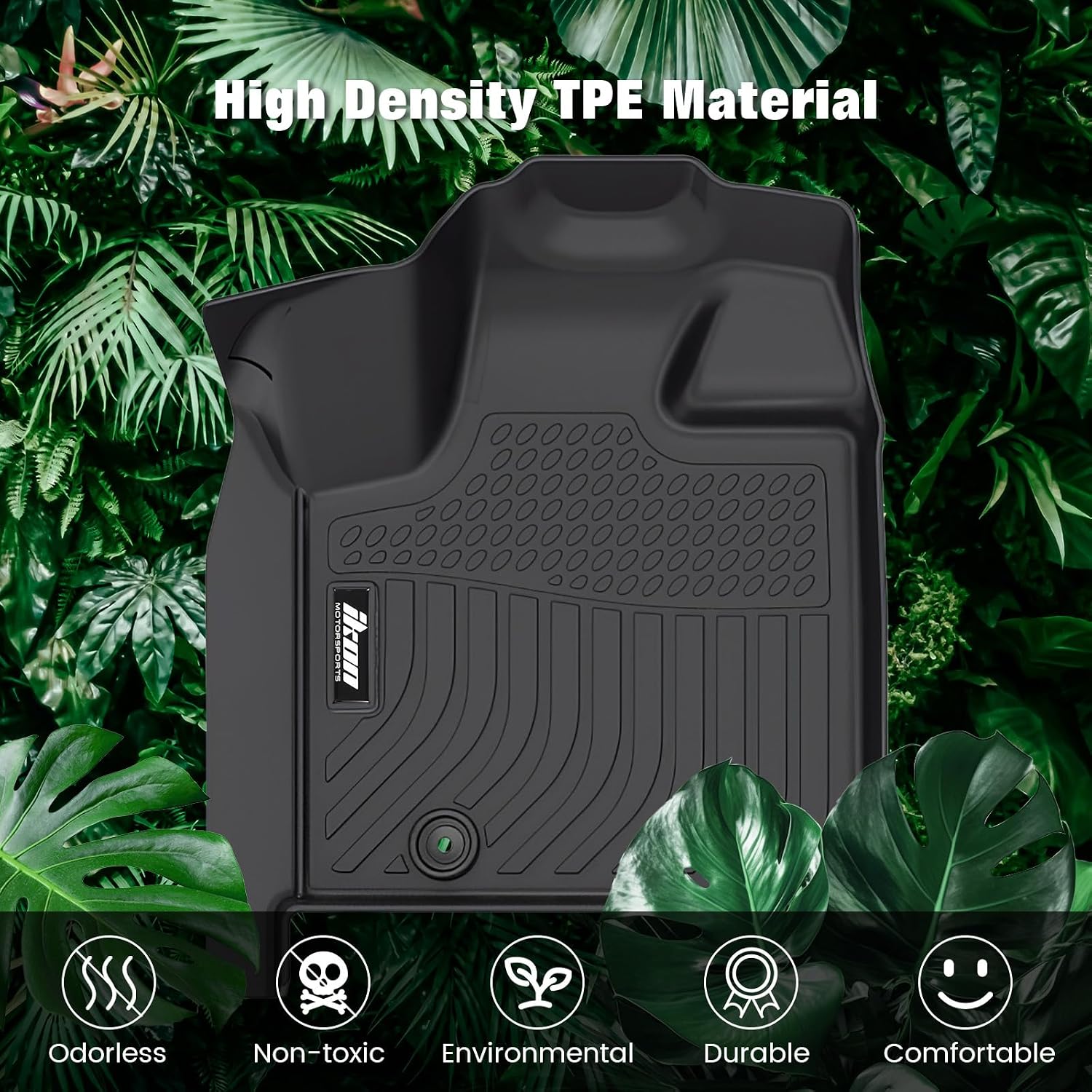 FREEMOTOR802 Compatible with 2008-2020 Dodge Grand Caravan 7 Seats Chrysler Town & Country Floor Mats, Black 3D Molded Carpets Liner 1st 2nd Row 4PC TPE Thermo Plastic Elastomer All Weather Protector