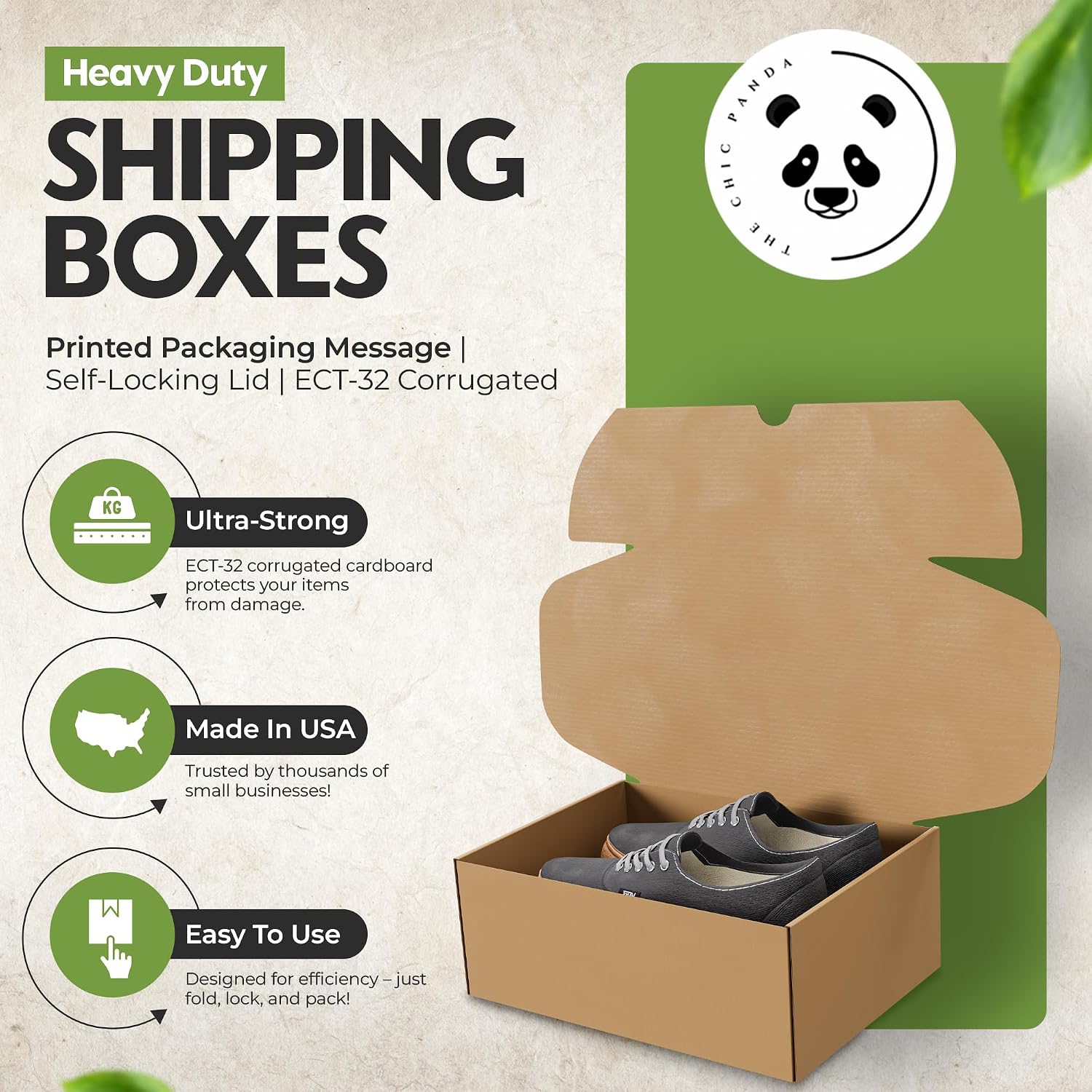 (50 Pack) Cardboard Shoe Boxes – Medium 12x9x4.125 Inch | Heavy Duty Shoe Boxes for Shipping – Corrugated Mailing Boxes with Self-Locking Lid – Excellent as Replacement Shoeboxes & Gift Packaging