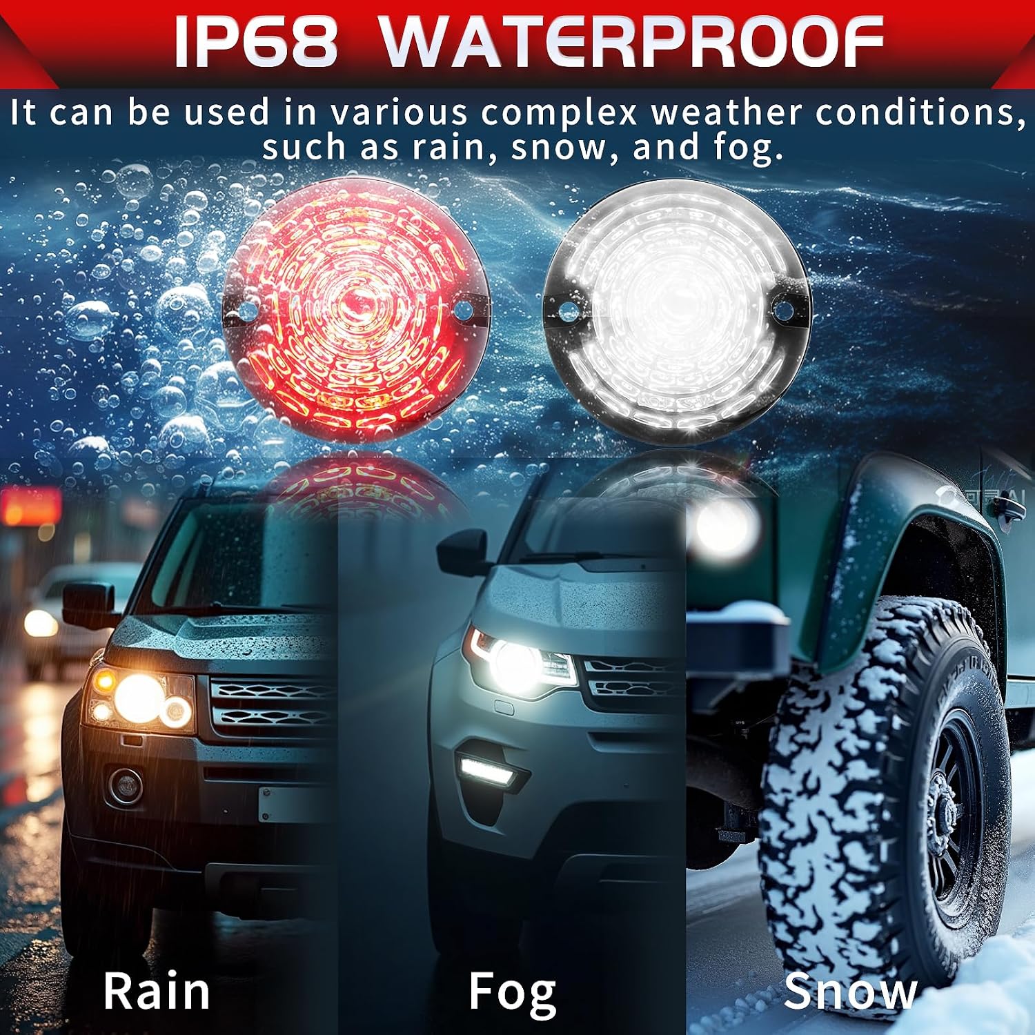 LED Upgraded Light Tail Light Kits, 10Pcs Led Indicator Light Compatible with Land Rover Defender 1990-2016 (Smoked Lens)
