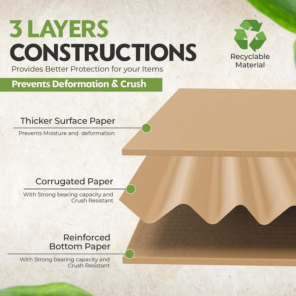 (100 Pack) Cardboard Shoe Boxes – Medium 12x9x4.125 Inch | Heavy Duty Shoe Boxes for Shipping – Corrugated Mailing Boxes with Self-Locking Lid – Excellent as Replacement Shoeboxes & Gift Packaging