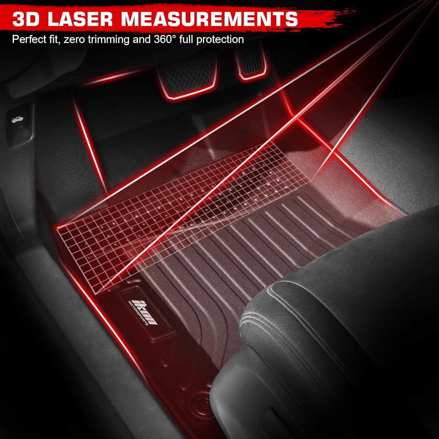 IKON MOTORSPORTS 3D TPE Floor Mats, Compatible with 2024-2025 Porsche Panamera 4, All Weather Waterproof Non-Slip Floor Liners, Front & 2nd Row Full Set Car Interior Accessories, Black 4PCS