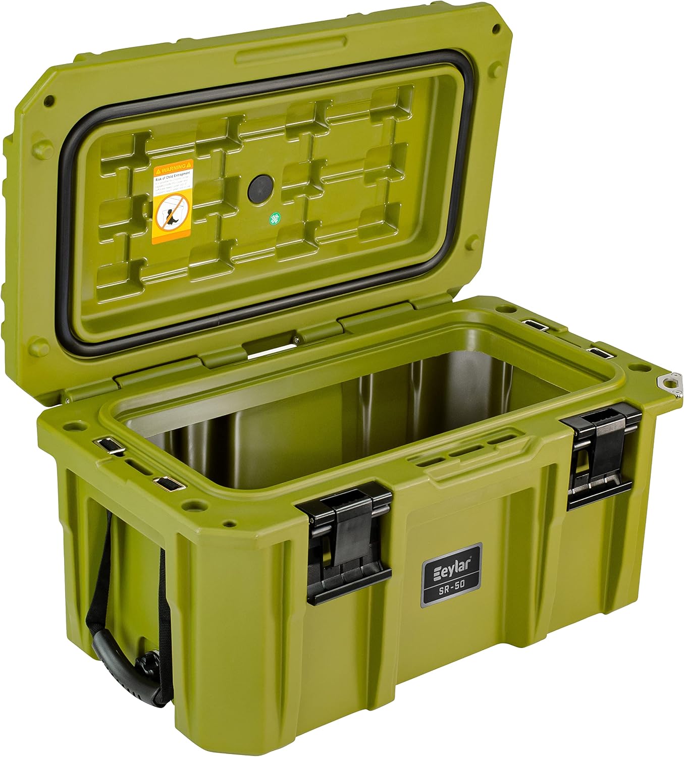 SR-50 Crossover Overland Cargo Case, Equipment Hard Case, Roto Molded, Stackable with Pad-Lock Hasp, Strap Mountable, TSA Standard, IPX4 Rated, 50 Liters (Green)
