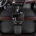 Custom Fit Leather Car Floor Mats for Hyundai Elantra 2021-2025,Waterproof Anti-Slip Vehicle Floor Liners, Durable Easy Clean Interior Protection Mats(Full Set/Black Beige)