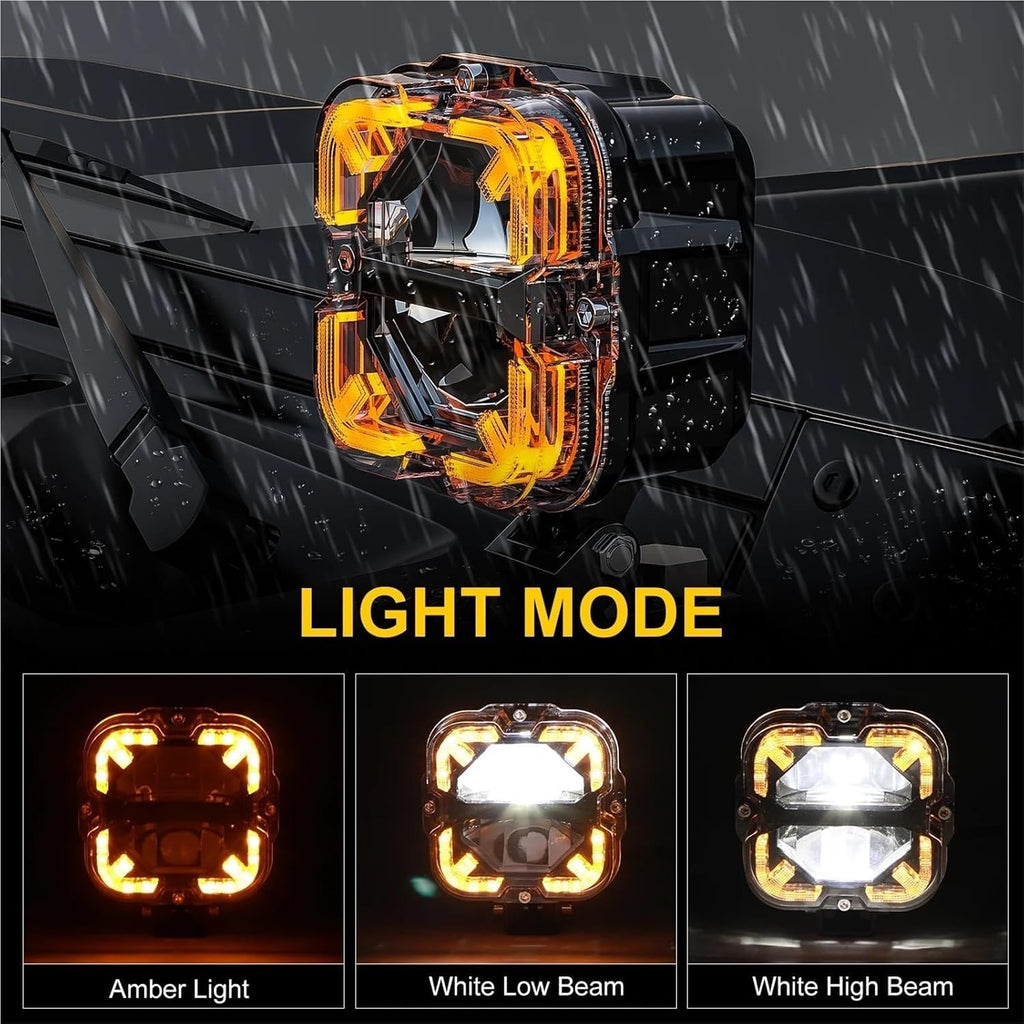 For Offroad 4x4 ATV Car Latest Led Work Light Bar With Cover 12v Fog Lamp Bright Spotlight Motorcycle Driving Lights(B with wire)