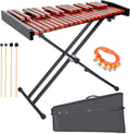37 Note Xylophone Professional Wooden Glockenspiel Xylophone With Height Adjustable Stand,4 Mallets,Hand Bell and Carry Bag (40.6 inch)