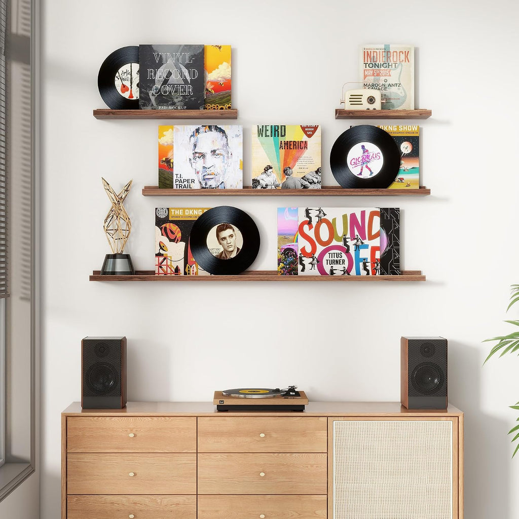 FLYJOE Floating Picture Ledge Shelves for Wall Set of 4, 72 Inch Wall Shelves with Lip Long Large Nursery Book Shelf for Toys Storage Kids Bookshelf Wall Mounted Living Room Bedroom Decor Frames
