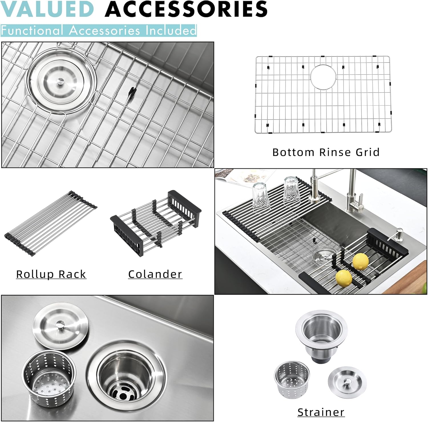 ATTOP 25 Inch Medium Single Bowl Drop in Kitchen Sink,Nano Coating Stainless Steel Handmade Single Bowl Topmount Sink