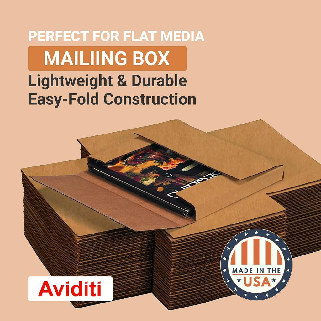 BOX USA Shipping Boxes Flat 12.125'L x 9.125'W x 2'H 50-Pack - Corrugated Cardboard Box for Moving, Mailing, Packing, Packaging and Storage