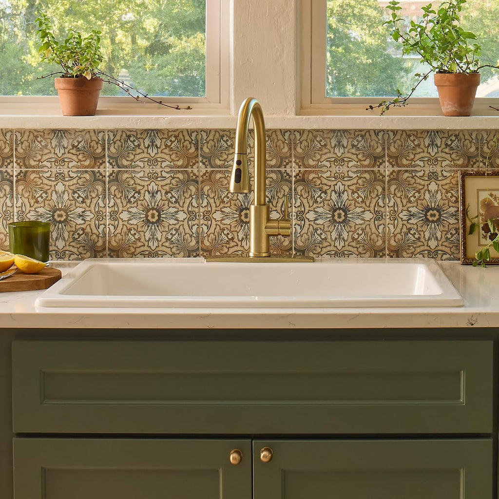 Sinkology Jackson 33 Inch Drop-In Fireclay Kitchen Sink White Single Bowl – Deep Basin, 3 Pre-Drilled Faucet Holes, Fits 36 Inch Cabinet